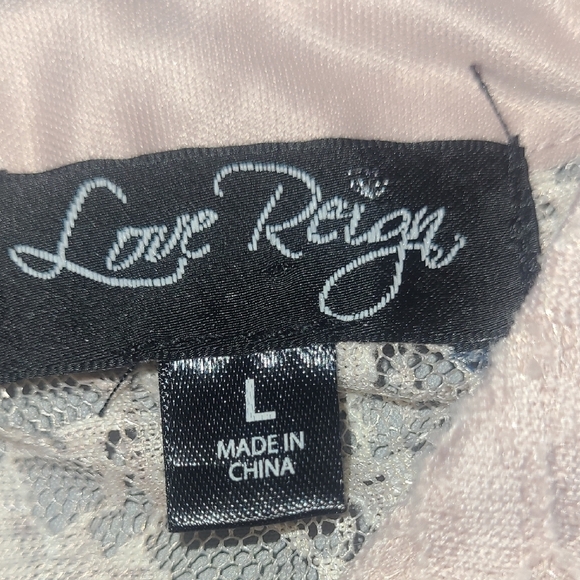 Lace Mini Dress Tunic Sweetheart Neck Pastel Peach Blu Gray Rose Floral Coquette - Picture 6 of 11